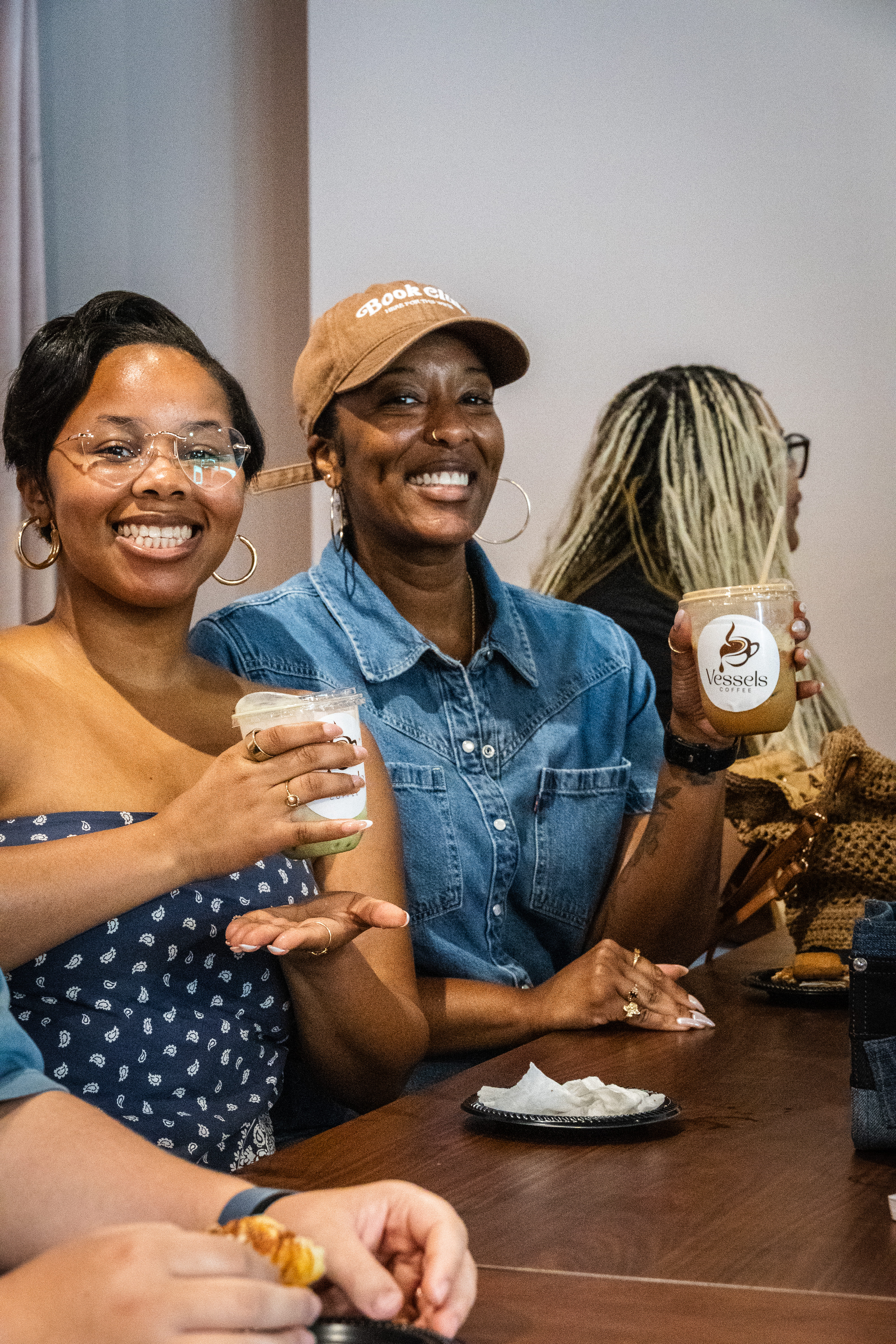 Guest pausing for pictures while enjoying their drinks